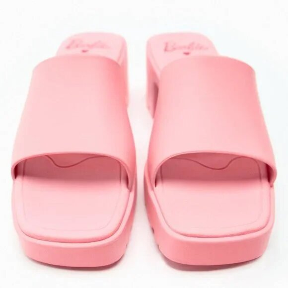 ZARA x BARBIE The Movie Rubberized Lug Sole Sandals Women's Size 7.5 - Picture 4 of 12